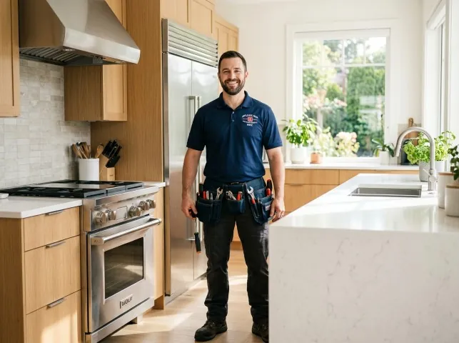 Appliance Repair Hero technician in a Barnegat Light, NJ kitchen after an appliance repair